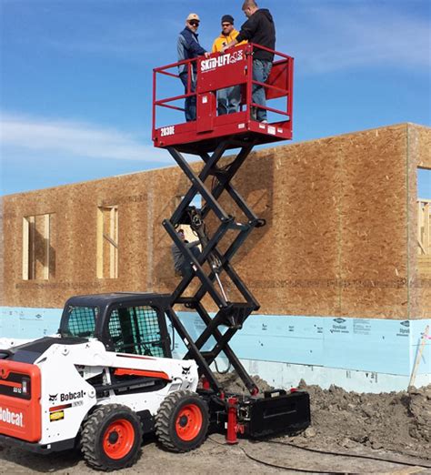 scissor lift skid steer|skid lift attachment.